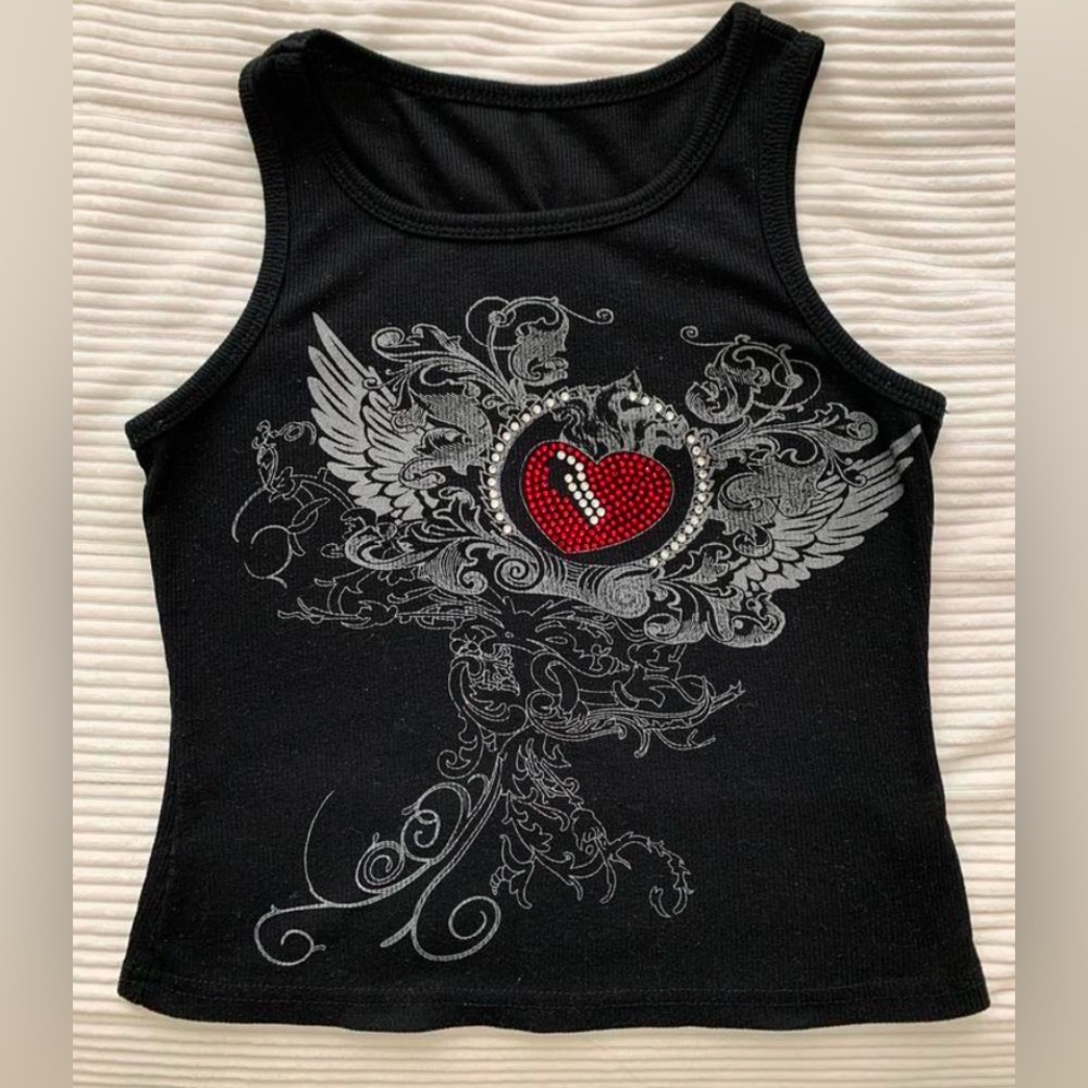 Black rhinestone tank 
Brand Hyperbees
*slightly cropped